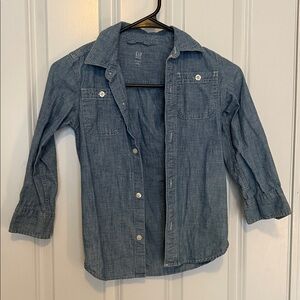 GAP Kids Denim Blue Button-Down Shirt